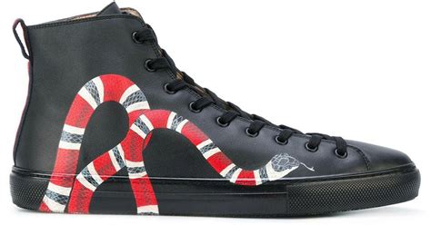 gucci snake shoe high top black|gucci snakeskin shoes.